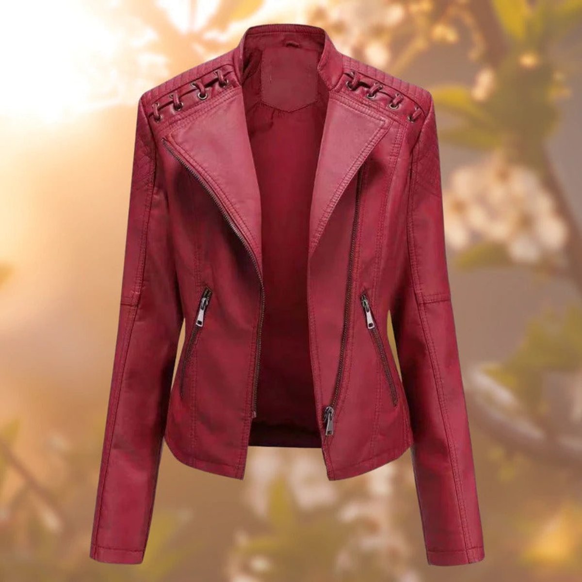 Valentina | Chaqueta de estilo motero con cremallera