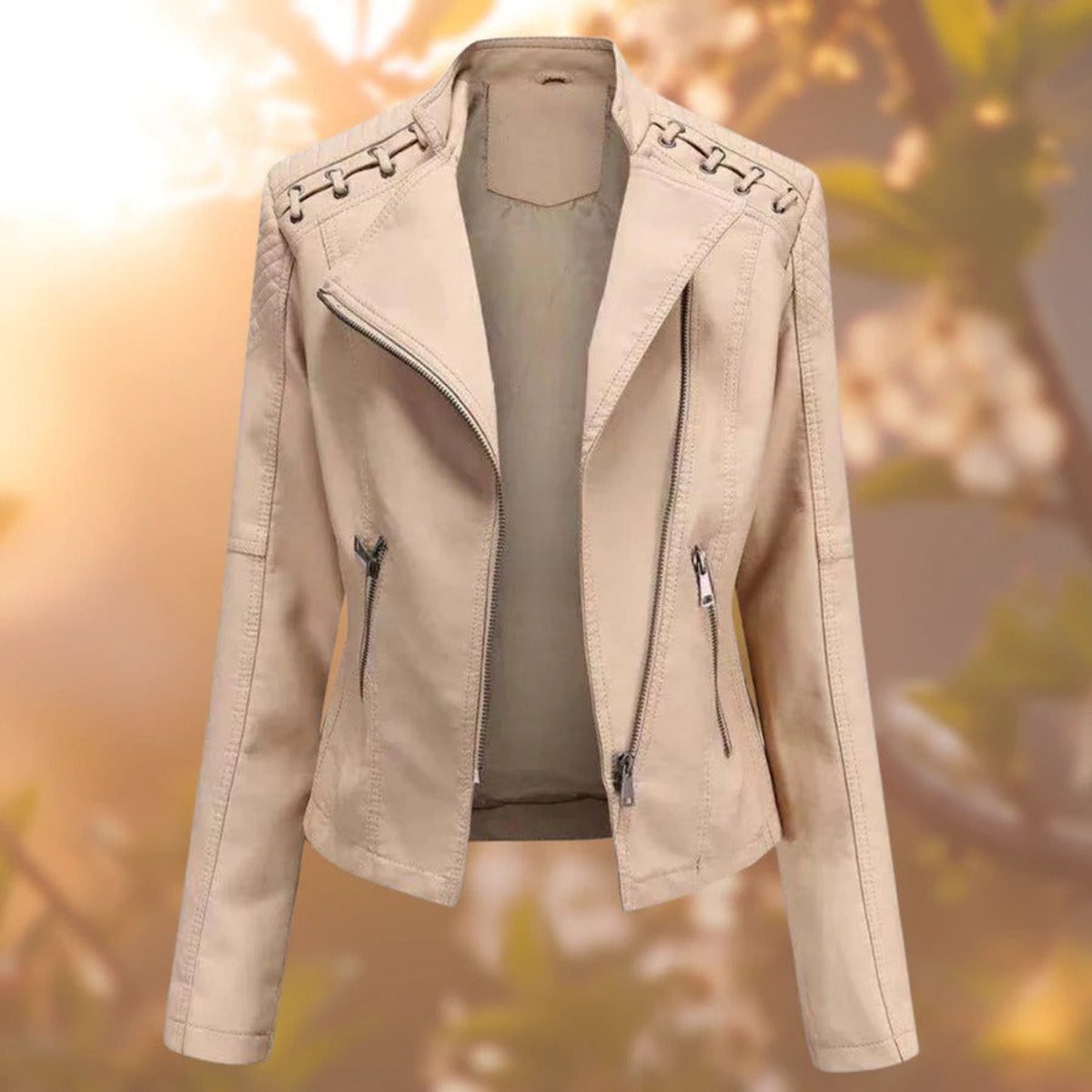 Valentina | Chaqueta de estilo motero con cremallera
