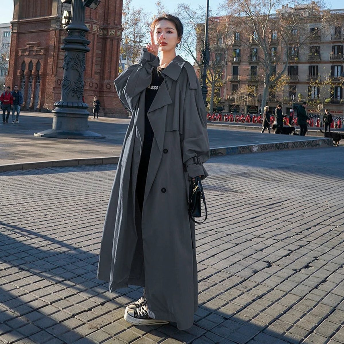 Malena | Gabardina larga oversize cruzada