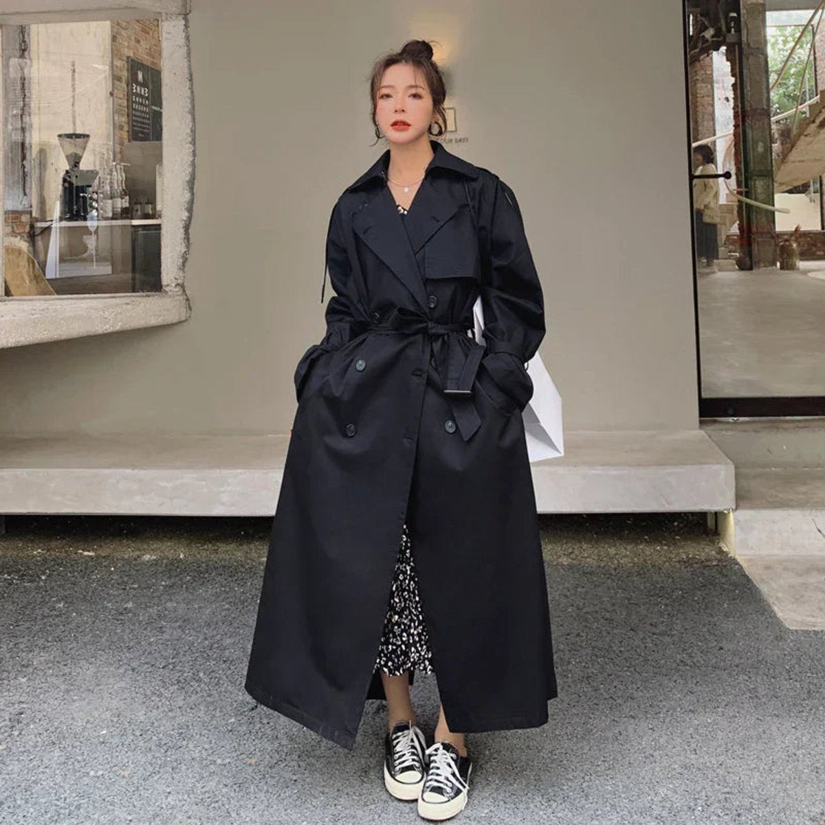 Malena | Gabardina larga oversize cruzada