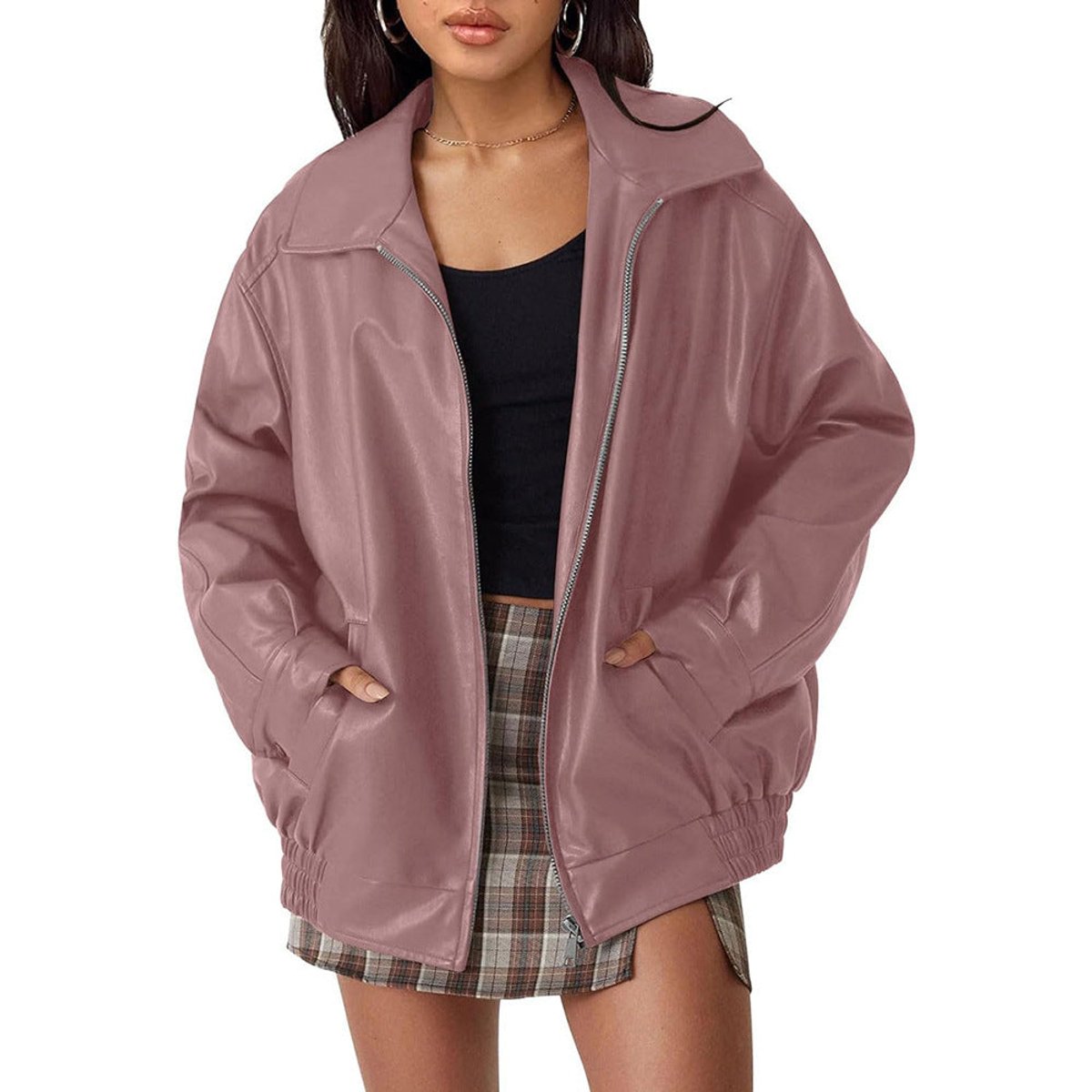 Nicolasa | Cazadora bomber holgada con cremallera