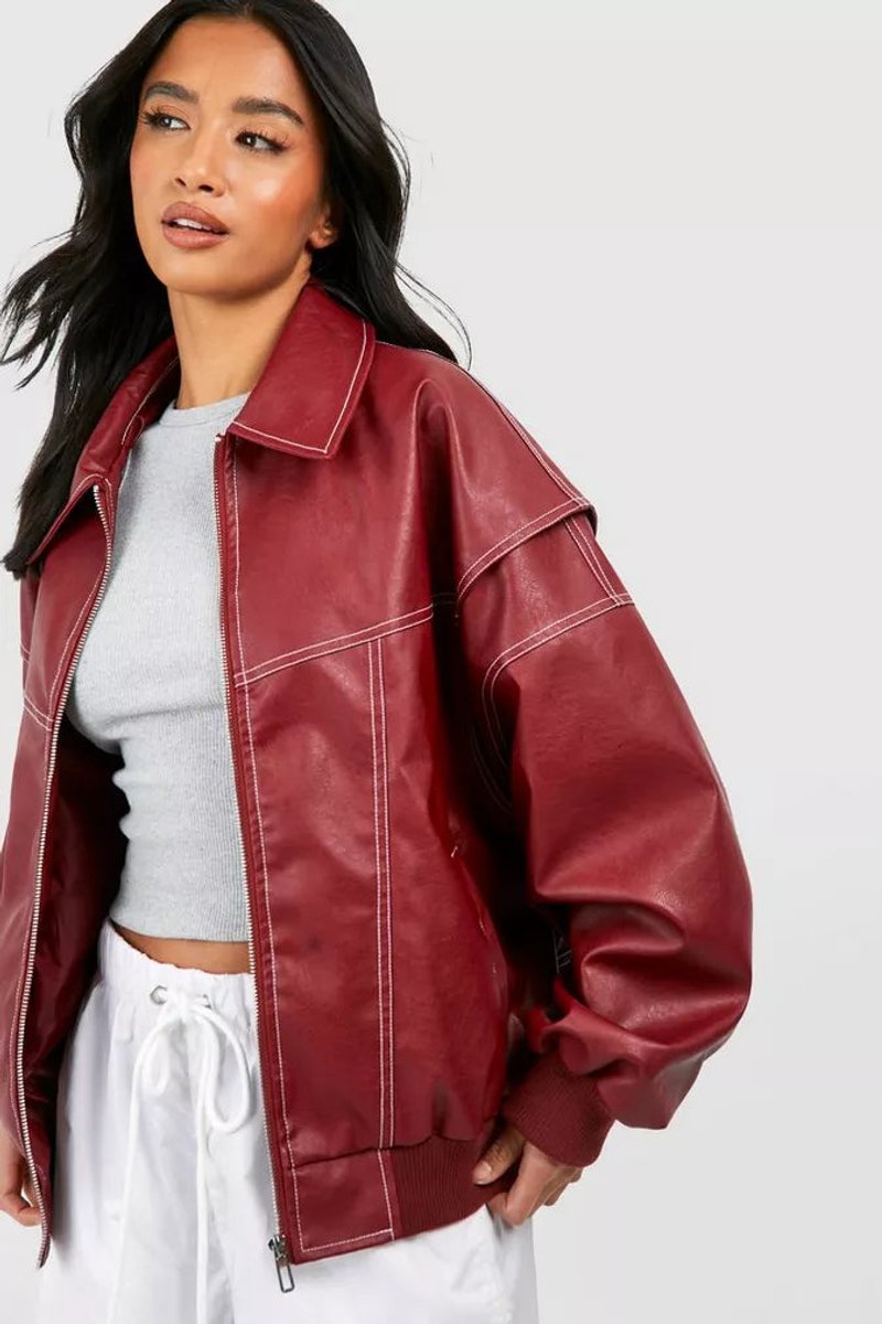 Renata | Cazadora bomber oversize con costuras en contraste