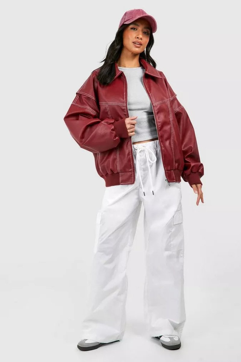 Renata | Cazadora bomber oversize con costuras en contraste