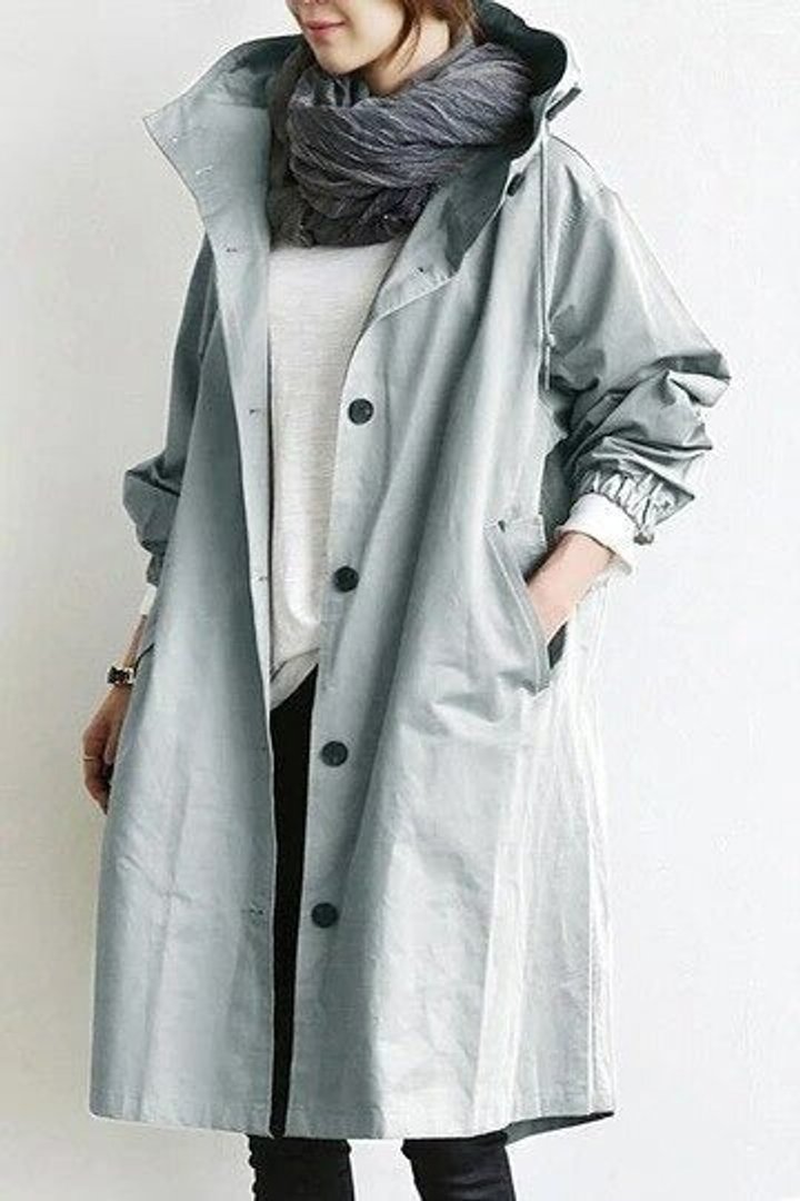 Maite | Abrigo oversize con capucha y botones