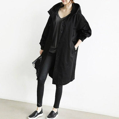Maite | Abrigo oversize con capucha y botones