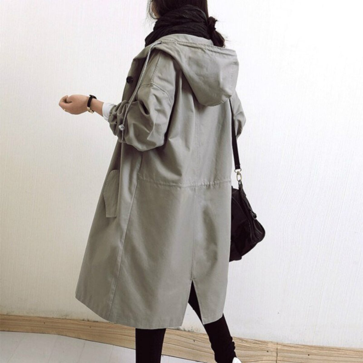 Maite | Abrigo oversize con capucha y botones