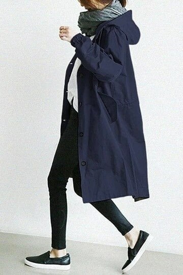 Maite | Abrigo oversize con capucha y botones