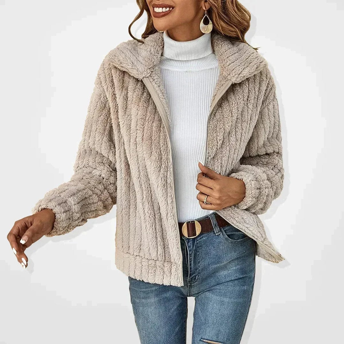 Roberta | Chaqueta acogedora con cremallera