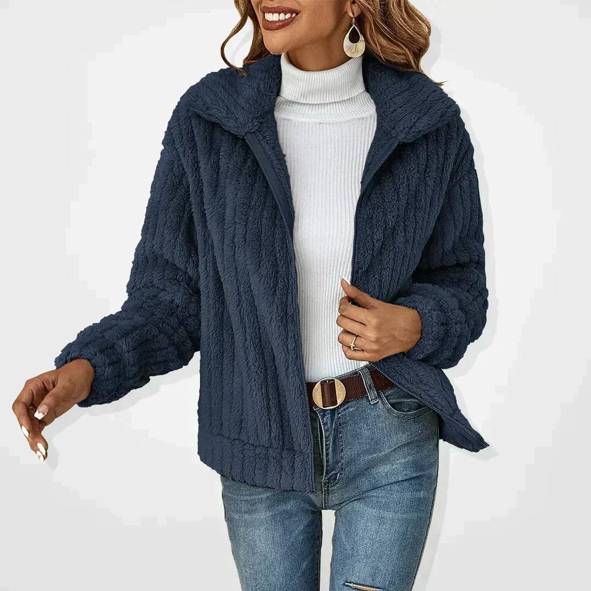 Roberta | Chaqueta acogedora con cremallera