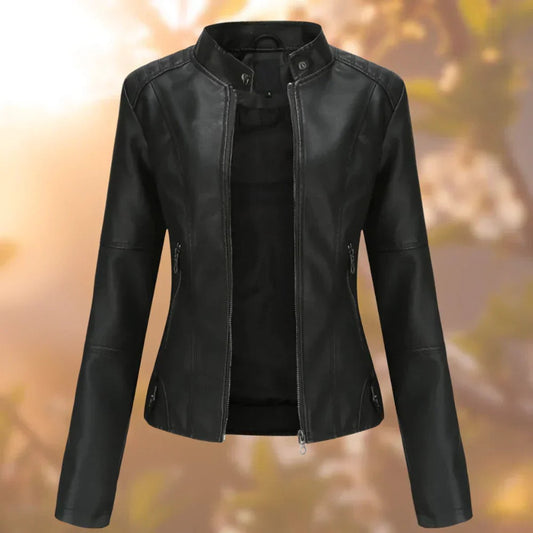 Lara | Chaqueta motera entallada con cremallera para mujer
