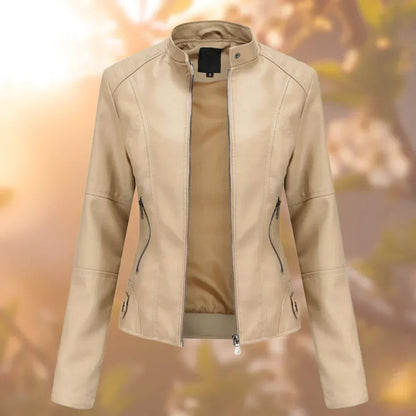 Lara | Chaqueta motera entallada con cremallera para mujer