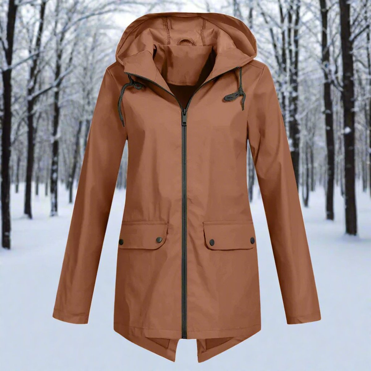 Lorena | Chubasquero largo impermeable con capucha