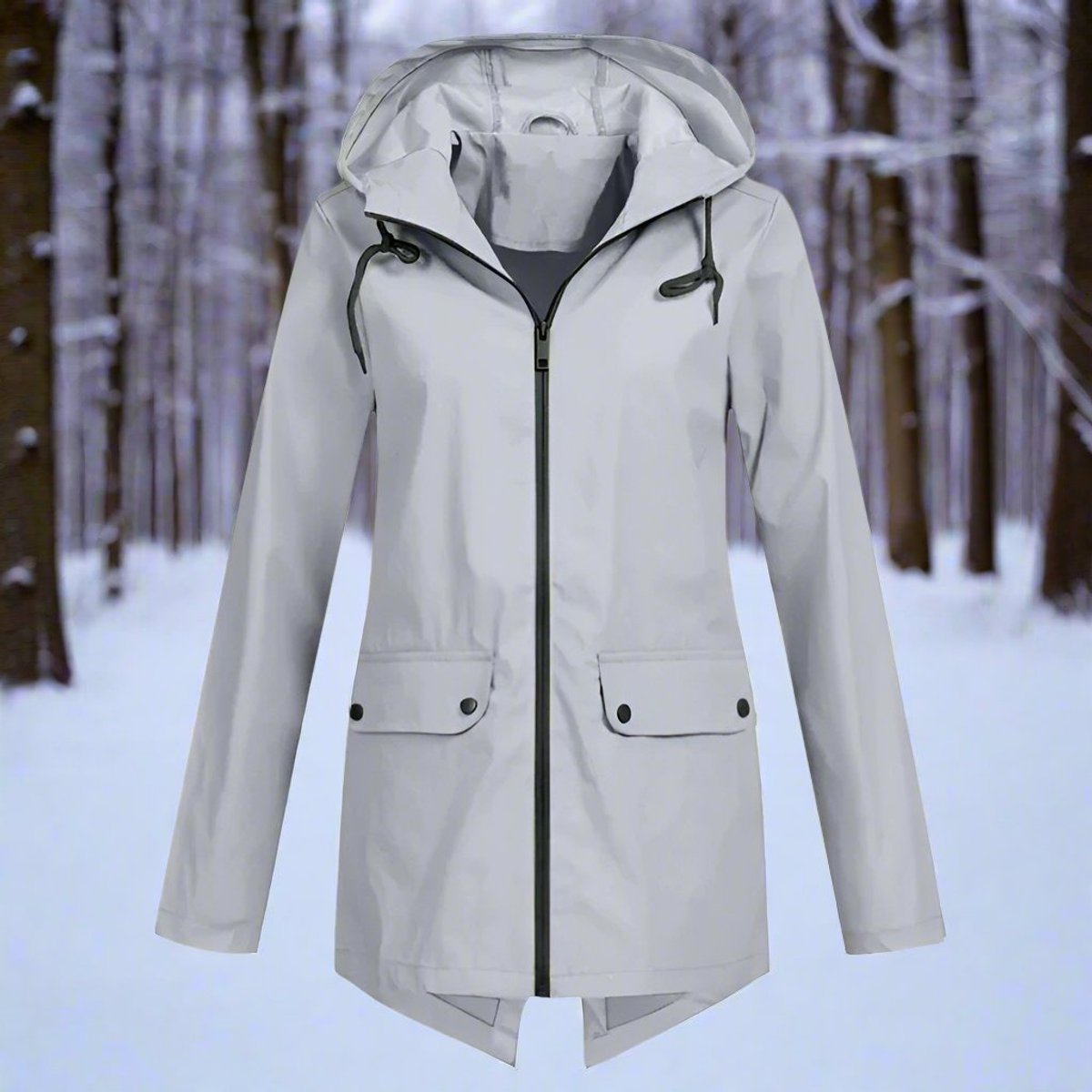 Lorena | Chubasquero largo impermeable con capucha