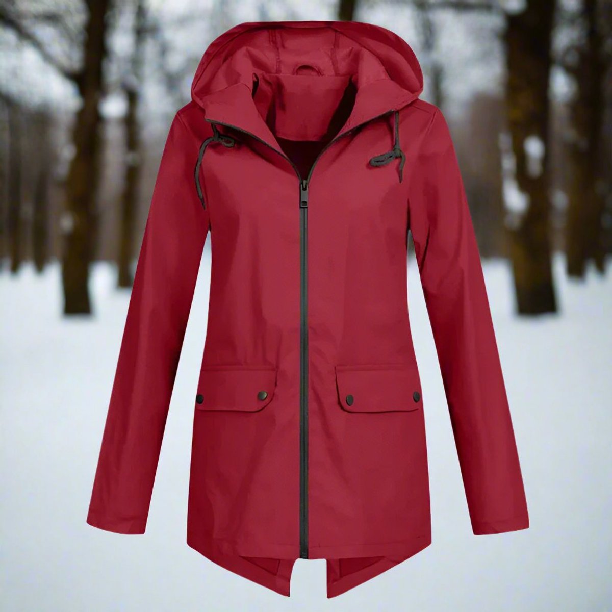 Lorena | Chubasquero largo impermeable con capucha